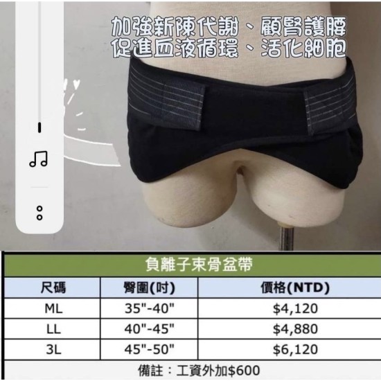 加工品:髖骨帶(毛毯)工資:600元